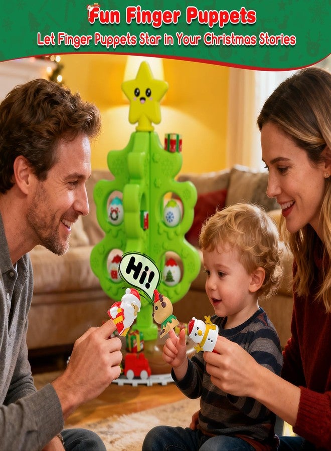Surelect My First Christmas Tree for Toddlers, Musical Light Up Montessori Decor Toy with Ornaments, Mini Train Set, Roly Poly Toys, Finger Puppets, Birthday Xmas Gifts for Little Kids Boys and Girls - Image 5